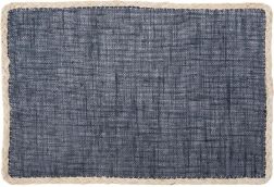 Rektangulær bordskåner 45 × 30 cm, mørkeblå med beige kant