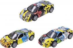 Metalbil med graffiti 9 cm med pull-back