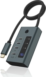 USB-C hub IB-HUB1454-C31 med 4 porte og 24 W strømforsyning