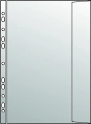 Gennemsigtig dokumentlomme A4 med flap og eurohuller, PP 120 mikron, prikket struktur