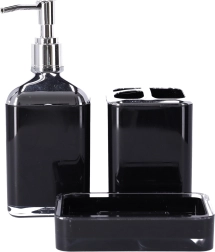 BERRETTI badeværelsessæt, 3 dele, sort + krom