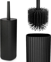 Silikone-toiletbørste med holder Vilde sort 36 cm – 1 stk.