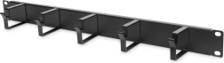 Horisontal kabelorganisator RING 19" 1U, sort