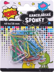 Farvede kontorclips 28 mm