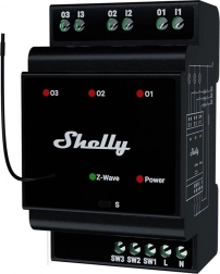 Shelly Wave Pro 3 3-kanals relæ til DIN-skinne