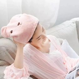 Hurtigtørrende hårhåndklæde 4-i-1 - lyserød