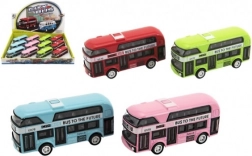 Metal dobbeltdækkerbus med tilbagespolingsmekanisme