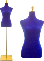 BITUXX dameskræddergine, granatrød velour, højde 170–185 cm