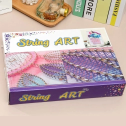 Kreativt String Art-sæt med LED-lys 21 × 30 cm – pindsvin i blomster