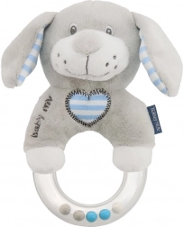 Baby Mix blåt plysbamse-rasle legetøj hund til børn