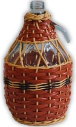 Demižon flettet glas 3 l – mix af farver
