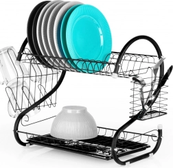 Sort todelt opvaskestativ 52 × 24,5 × 38 cm Vilde