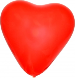 Oppustelig ballon formet som hjerte 26 cm - 10 stk.