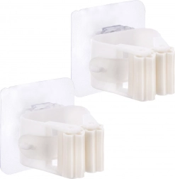 Selvklæbende holder til moppe og kost, sæt med 2 stk.