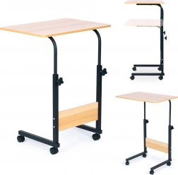 Mobilt bord til bærbar med hjul - brun ModernHome