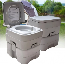Bærbart campingtoilet 20 l med skyl til camping, autocamper og have