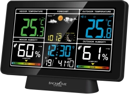 Digital vejrstation med RCC, net- og batteridrevet, sort 20 × 4 × 13,5 cm