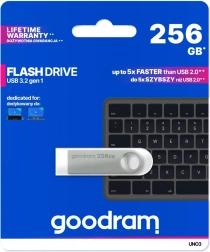 USB-flashdrev UNO3 256GB USB 3.2 Gen1 sølvfarvet