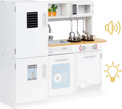 Trælegetøjskøkken med LED-lys og køkkengrej ECOTOYS