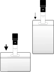 Gennemsigtigt navneskilt med clip