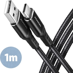 USB-kabel Axagon USB-C til USB-A, 1m, sort
