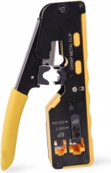 crimpetang til gennemføringsstik RJ45 kat. 5e/6, RJ12 og RJ11 med klip og afisolering