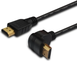 Vinklet HDMI-kabel, guldbelagt v1.4 3D, 4Kx2K, 1,5 m, CL-04