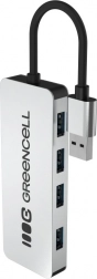 USB-hub GreenCell Basic 4× USB‑A 3.0 med integreret kabel