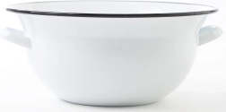 Emaljeret dejfad med hank 34 cm, 7,5 l – hvid BERYL