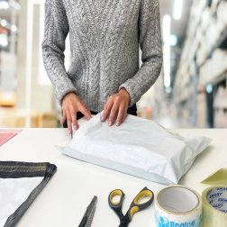 Hvide kurer-plastposer B3 400 × 500 mm, pakke 50 stk.