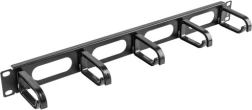 Kabelorganisator til 19" rack 1U, type B, sort