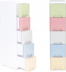 Børnereol med 5 udtrækkelige skuffer på hjul ModernHome