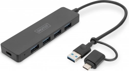 USB-hub 4-ports SlimLine med USB-C-adapter