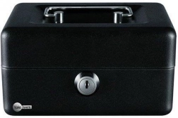 Yale pengeskab med bakke og sammenklappeligt håndtag