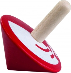 Rød Træspinningtop