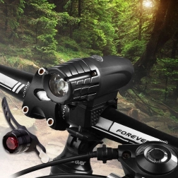 Cykellygte med USB-opladning + rød baglygte