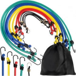 Elastiske bagagestropper med kroge, 12 stk