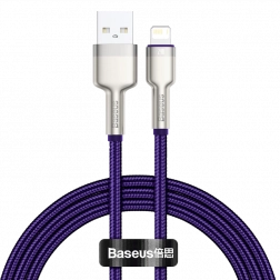 Baseus Cafule flettet USB–Lightning-kabel 1 m, 2,4 A, lilla