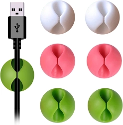 Selvklæbende silikone kabelholdere – sæt med 6 stk.