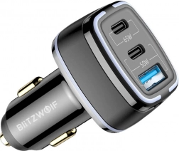 BlitzWolf biloplader 115W 3 USB-porte PD