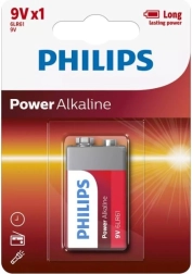 Alkalisk batteri Philips Power 9V