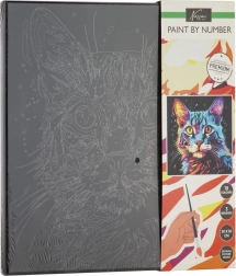 Maling efter tal på sort lærred – kat