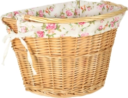 Flettet forkurv til cykel med blomsterforet indsats og click-hurtigmontering