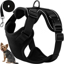 Trykfri seler til hunde og katte i størrelse S fra Purlov med line