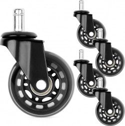 Gummihjul til kontorstol 63 mm, tap 11 mm, sæt med 5 stk.