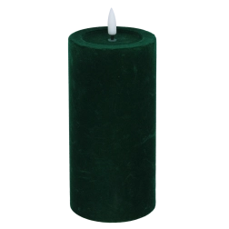 LED-lys med flakkende flamme, velour rød-grøn 7,5 × 18,5 cm - 1 stk.