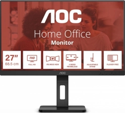 Skærm 27" IPS AOC med HDMI og DP, Pivot, Højttalere
