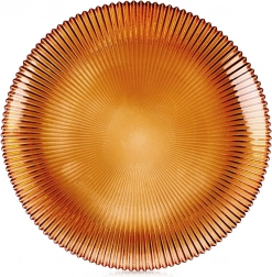 Glas desserttallerken ravgul 21 cm