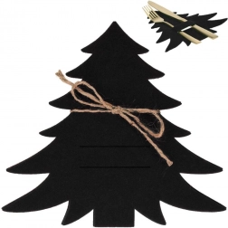 Sæt med julebestiklommer formet som træ, sort, 4 stk.