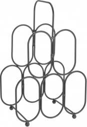 Metal vinreol, sort, 5 flasker 27 × 40,5 cm